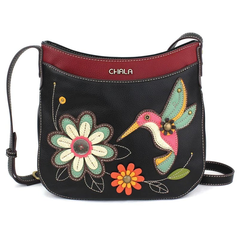 CHALA Crescent Crossbody Women Shoulder Purse with Adjustable Strap - Hummingbird - black - Image 1